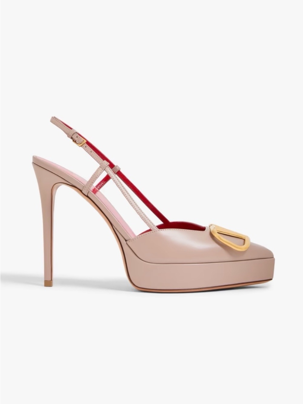 Valentino Garavani V-Logo Slingback Platform Pumps - Picture 3 of 4